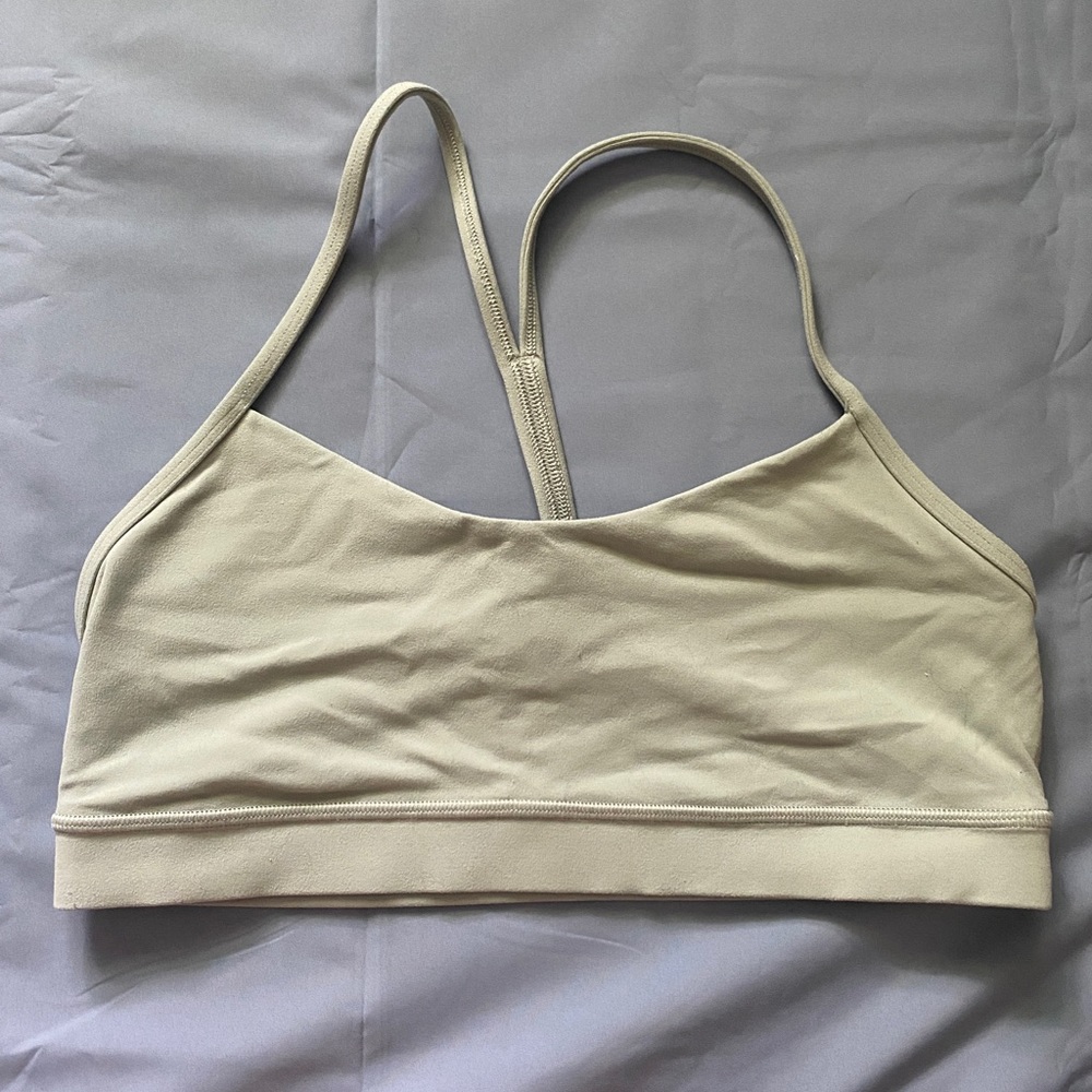 Lululemon Flow Y Nulu Sports Bra: Green Jade Grey - Women’s Size 10